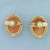 Vintage Shell Cameo Earrings in 14k Yellow Gold