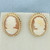 Vintage Shell Cameo Earrings in 14k Yellow Gold