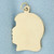 Engravable Girl Silhouette Charm in 14k Yellow Gold