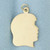 Engravable Girl Silhouette Charm in 14k Yellow Gold