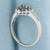 Blue and White Diamond Heart Ring in 10k White Gold