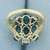 Swiss Blue Topaz Statement Ring in 10k Yellow Gold