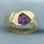 Amethyst and Diamond Ring in 14k Yellow Gold
