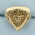 Champagne Diamond Heart Ballerina Style Ring in 10k Yellow Gold