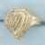 Champagne Diamond Heart Ballerina Style Ring in 10k Yellow Gold