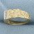 Diamond Gold Nugget Ring in 10k Yellow Gold