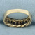 Rainbow Topaz Rope Design Ring in 10k Yellow Gold