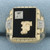 Mens F Initial Monogram Diamond Signet Ring in 10k Yellow Gold