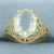 Vintage Aquamarine Filigree Ring in 14k Yellow Gold