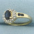 Sapphire and Diamond Halo Ring in 10k Yellow Gold