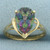 Mystic Topaz and Diamond Ring in 10k Yellow Gold
