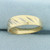 Mens Three Stone Diamond Wedding Band Ring in 10k Yellow Gold