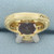 Checkerboard Pink Topaz and Diamond Ring in 14k Yellow Gold
