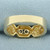 Tri-Color Chevron Design Ring in 14k Yellow, White, and Rose Gold