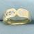 Tri-Color Chevron Design Ring in 14k Yellow, White, and Rose Gold