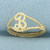 B Initial Ring in 14k Yellow Gold