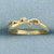Diamond Scroll Stacking Band Ring in 14k Yellow Gold