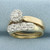 Diamond Engagement and Wedding Ring Bridal Set in 14k and 10k Yellow Gold