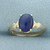 Sapphire Cabochon Solitaire Ring in 14k Yellow Gold