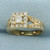 Princess Cut Diamond Halo Engagement Ring in 14k Yellow Gold