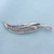 Morganite and Amethyst Pave Feather Leaf Brooch Pin in 10K White Gold