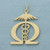 Caduceus Omega Wings Charm or Pendant in 14k Yellow Gold