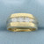 Mens 3-Stone Diamond Ring in 14K Yellow and White Gold