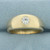 Mens Diamond Solitaire Flush Set Ring in 14K Yellow Gold