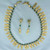 Stella Sarmiento Women Tribute Necklace and Earring Set in Gold Plated Sterling Silver
