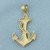 Anchor and Rope Mariner Pendant in 10k Yellow Gold