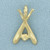 Baseball and Baseball Bats Pendant in 14k Yellow Gold