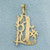 Number One Mom Pendant in 14k Yellow Gold