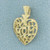 Mom Filigree Heart Pendant in 14k Yellow Gold