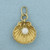 Clam Shell and Cultured Pearl Charm in 18k Yellow Gold