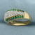 Emerald and Diamond Modern Design Ring in 14K Yellow Gold
