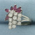 Ruby and Diamond Cocktail Ring in 14k White Gold