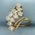 Diamond Bypass Ring in 14k Yellow Gold