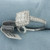 New Certified Diamond Halo Engagement Ring in 14k White Gold