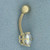White Mystic Topaz Belly Ring in 14k Yellow Gold