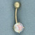 White Mystic Topaz Belly Ring in 14k Yellow Gold