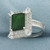 Russian Chrome Diopside and White Zircon Ring in Sterling Silver
