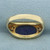 Lapis Lazuli and Diamond Ring in 14k Yellow Gold