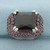 Rhodolite Garnet Statement Ring in 10k White Gold