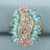 Blue and Pink Topaz and Diamond Ring in 10k Yellow Gold