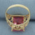 Pink Topaz Filigree Ring in 10K Yellow Gold