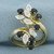 Sapphire and Diamond Branch Design Bypass Ring in 14K Yellow Gold
