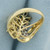 Vintage Sapphire and Diamond Ring in 14k Yellow Gold