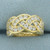 Woven Design CZ Ring in 14K Yellow Gold
