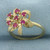 Pink Sapphire Flower Ring in 14k Yellow Gold