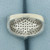 Green and White Diamond Pave Ring in 10k White Gold